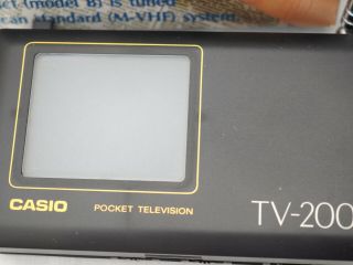 Vtg Casio Computer TV - 200 Portable LCD Pocket Analog Television TV Japan 6