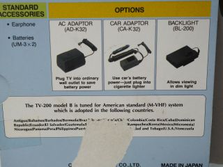 Vtg Casio Computer TV - 200 Portable LCD Pocket Analog Television TV Japan 7