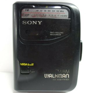 Vtg Sony Walkman Wm - Fx103 Am Fm Radio Cassette Tape Player Mega Bass