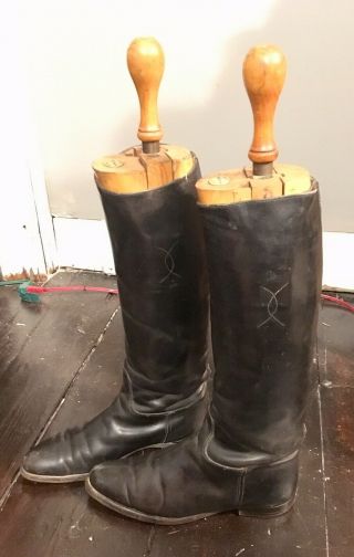 Vintage Maxwell London old Boot Shoe Trees & Boots Riding Equestrian 1900’s 5