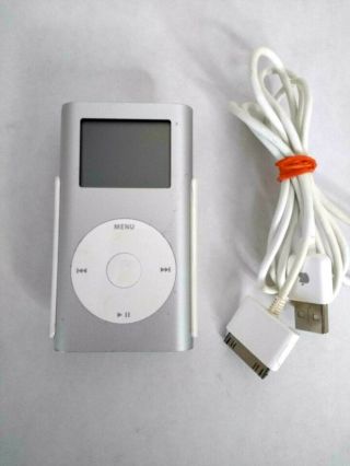 Vintage Apple Ipod Mini Silver 4gb Mp3 Player Audio Music Games