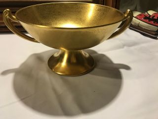 Vintage Gold Encrusted Porcelain Round Handled Bowl Signed Pickard