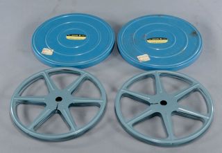 2 - 7 " 8 Empty Metal Film Reels With Cases Plus 1 - 3 " Kodak Spool