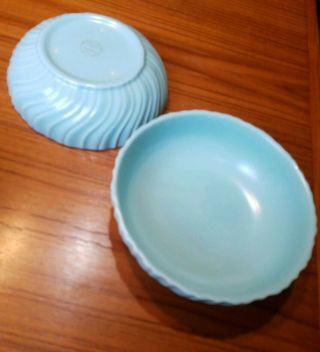 Vintage Franciscan Ware Coronado Pattern Serving Bowls,  Aqua 7 1/2” X 2