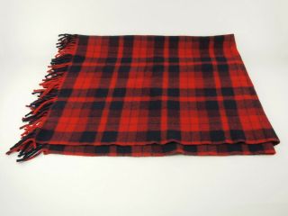 1980s PENDLETON Vintage Wool Tartan Blanket Throw 60 x 50 2
