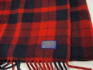 1980s PENDLETON Vintage Wool Tartan Blanket Throw 60 x 50 7