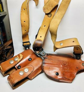Galco Vintage Shoulder Holster Patented Brown Leather A1410