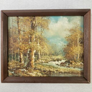 Paint By Number Vintage Countryside Creek Landscape Picture 8 " X10 " Canvas Frame