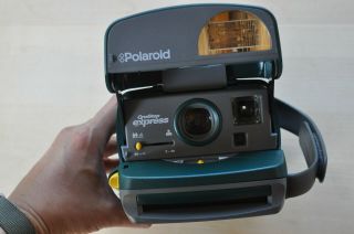 Polaroid One Step Express Green Instant Film Camera W Bag Battery