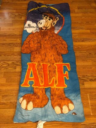 Vintage 1987 Alf The Alien " No Problem " Sleeping Bag Blanket 63 "