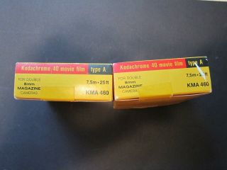 2 Boxes KODACHROME 40 Movie Film Type A Double 8mm 25 ft.  KMA460 3