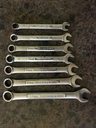 Vintage Craftsman Metric Wrench Set 12 - Point Set.  7pc.  10,  11,  12,  13,  14,  15,  17mm