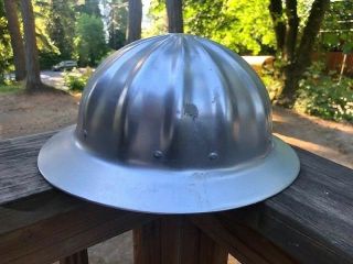 Vintage Aluminum Hard Hat SILVER - Superlite Fibre - Metal, 2