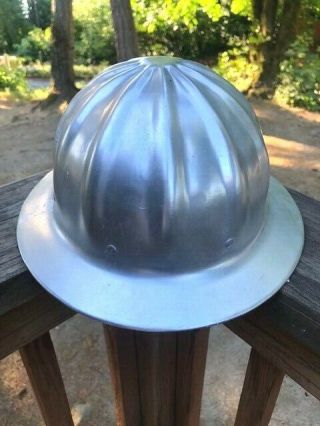 Vintage Aluminum Hard Hat SILVER - Superlite Fibre - Metal, 3