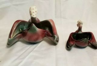 Vintage Hull Pottery Swan Planter Vase 75 Duck Goose Bird Bandana Red Maroon 2