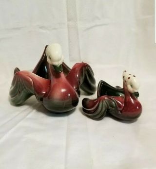 Vintage Hull Pottery Swan Planter Vase 75 Duck Goose Bird Bandana Red Maroon 4