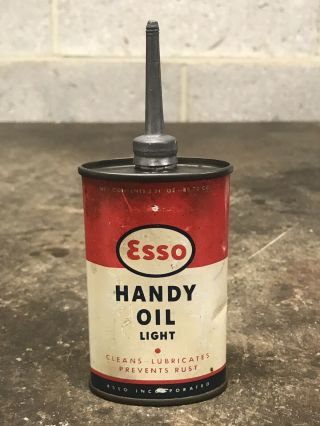 Vintage Esso Handy Oiler Lead Top 3oz Can Gas Oil Empty