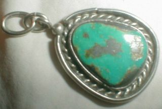 Vintage Navajo Old Pawn Sterling Silver Turquoise Royston Pendant