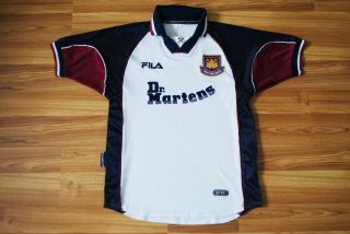 West Ham United Away Football Shirt 1999 - 2000 - 2001 Jersey Fila Vintage Small