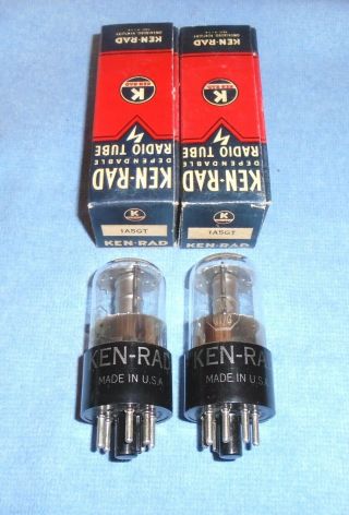 2 Nos Ken - Rad 1a5 - Gt Vacuum Tubes - 1956 Vintage Radio Audio Power Pentodes