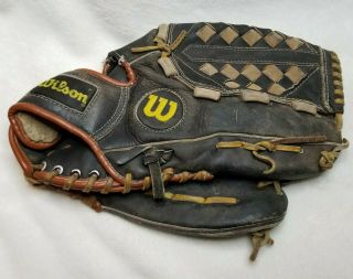 Wilson Baseball Mitt (glove) " Power Snap " 12 " Black Vintage Leather Right Handed