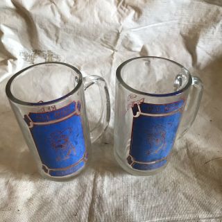 Vintage Ole Miss Rebels Colonel Reb Glass Mug Set - (108