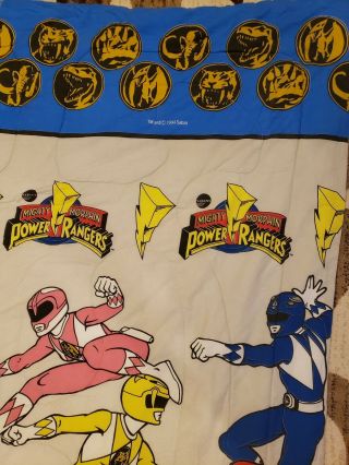 VINTAGE 1994 Mighty Morphin Power Rangers Twin Size Comforter Blanket 84x62 4