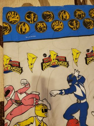 VINTAGE 1994 Mighty Morphin Power Rangers Twin Size Comforter Blanket 84x62 5