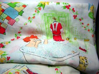 Vintage Little Orphan Annie Twin Size Flat and Fitted Sheet Set 1980 ' s 2