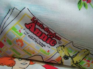 Vintage Little Orphan Annie Twin Size Flat and Fitted Sheet Set 1980 ' s 3