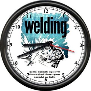 Welding Welder Repair Arc Lights Tools Iron Worker Vintage Look Sign Wall Clock