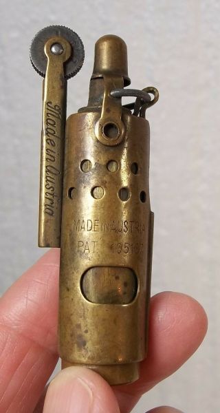 Vtg IMCO Brass Trench Lighter Top Striker Austria Parts/restore 5