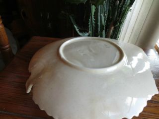 Vintage Pottery leaf Shaped Shellfish Serving Dish or Chip and Dip USA 7
