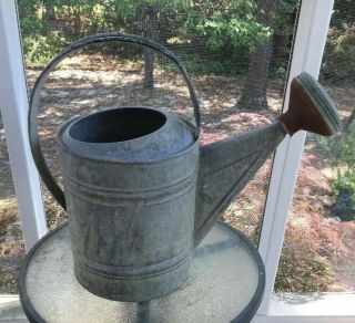 Vintage No.  8 Galvanized Metal Sprinkling Watering Can