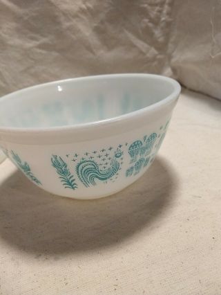 2 VINTAGE PYREX TURQUOISE AMISH BUTTERPRINT MIXING NESTING BOWLS 402 AND 403 6