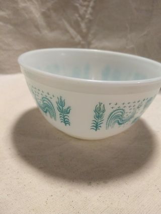 2 VINTAGE PYREX TURQUOISE AMISH BUTTERPRINT MIXING NESTING BOWLS 402 AND 403 7