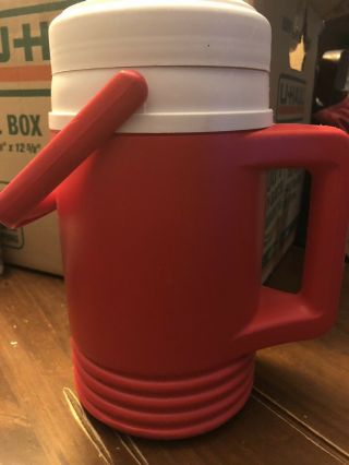 Vintage Igloo Legend 1/2 Gallon Water Cooler/jug With 2 Handles - Red And White