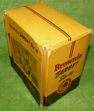 Vintage Eastman Kodak Brownie Target Six - 16 Box Camera With Box,  Euc
