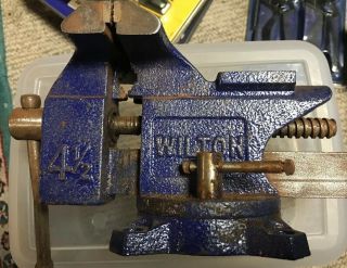 Vintage Wilton 4 " Swivel Base Vise Cond Blacksmith Bench Tool Jaws 4 1/2 "