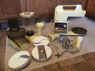 Vintage Oster Regency Kitchen Center Speed Mixer Food Processor,  Accessories