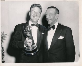 Robert Stack Emmy Award Fred Astaire Vintage 60 Candid The Untouchables Tv Photo