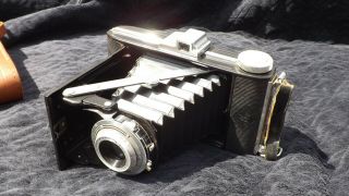 Lovely Vintage Agfa " Billy Record " Folding Bellows Camera With Case