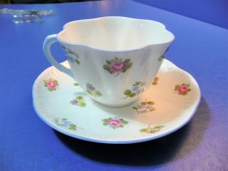 Vintage Shelley Bone China Dainty Rose Pansy Forget - Me - Not Cup & Saucer - Lovely
