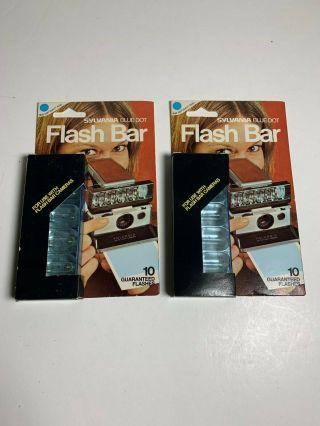 2 Pack Nos Sylvania Blue Dot Flash Bars For Polaroid Sx - 70 & Other Cameras