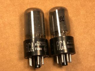 Matched Pair Rca 6v6gt Output Tubes 1954/1956 For Guitar Amp Test Nos Smoked
