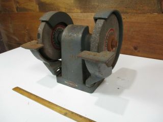 Vintage Craftsman 6 " Cast Iron Belt Driven Bench Top Grinder 1/2 " Shank
