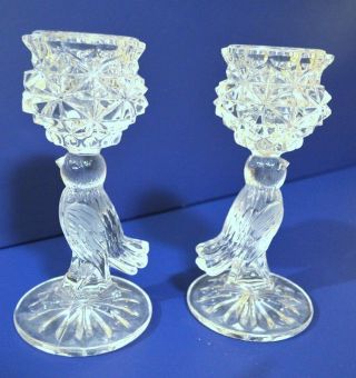 Vintage Lead Crystal Bird Candle Holders/Bleikristall W Germany/Set of 2 2