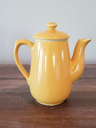 Vintage Mcm Hall Mini Personal Teapot Ceramic 5 1/2 " Yellow