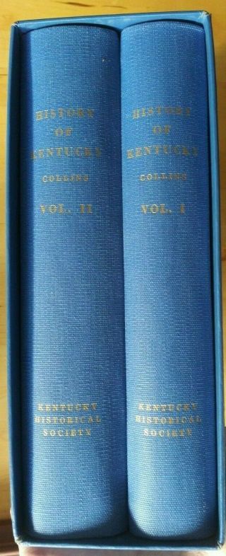 1874 2 Volume History Of Kentucky By Collins,  1966 Reprint With Slipcase