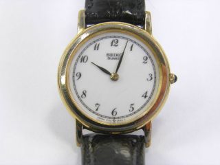 Vintage Ladies Seiko 1f20 - 0b10 Gold Tone Quartz Dress Wrist Watch